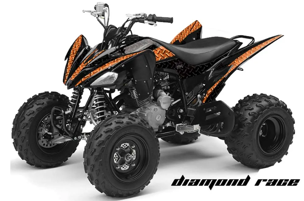 Yamaha Raptor 250 ATV Graphic Kit - 2008-2014 Diamond Race Orange
