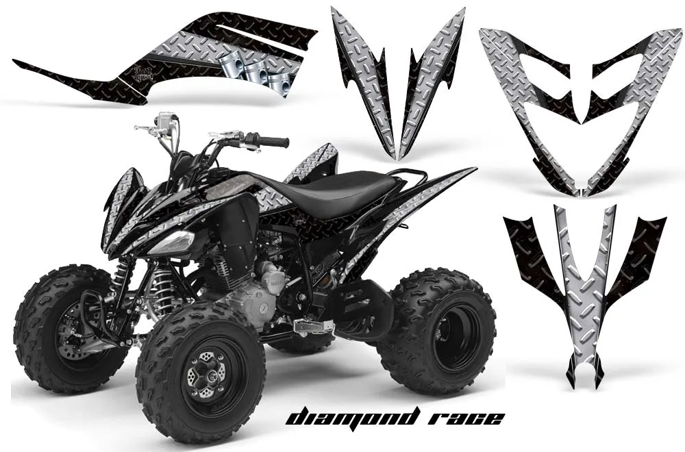 Yamaha Raptor 250 ATV Graphic Kit - 2008-2014 Diamond Race Silver