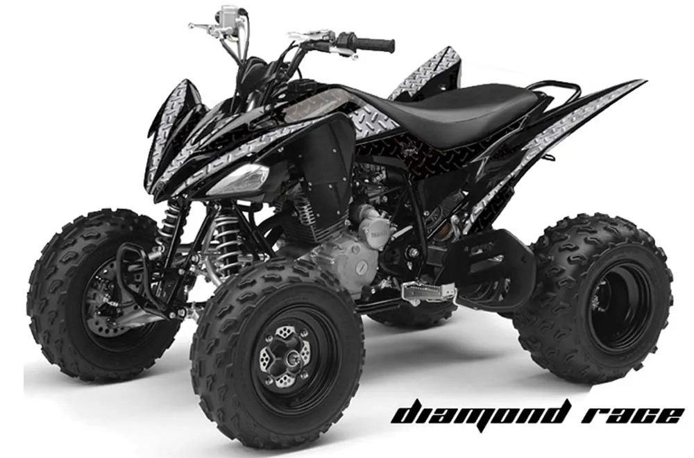 Yamaha Raptor 250 ATV Graphic Kit - 2008-2014 Diamond Race Silver
