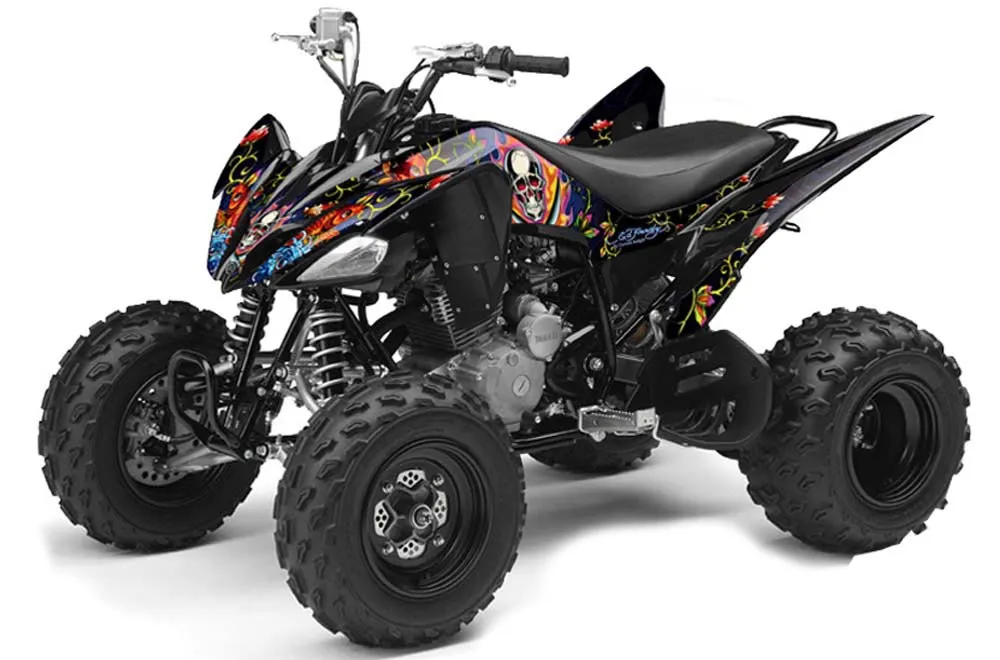 Yamaha Raptor 250 ATV Graphic Kit - 2008-2014 Ed Hardy - Pirates Blue