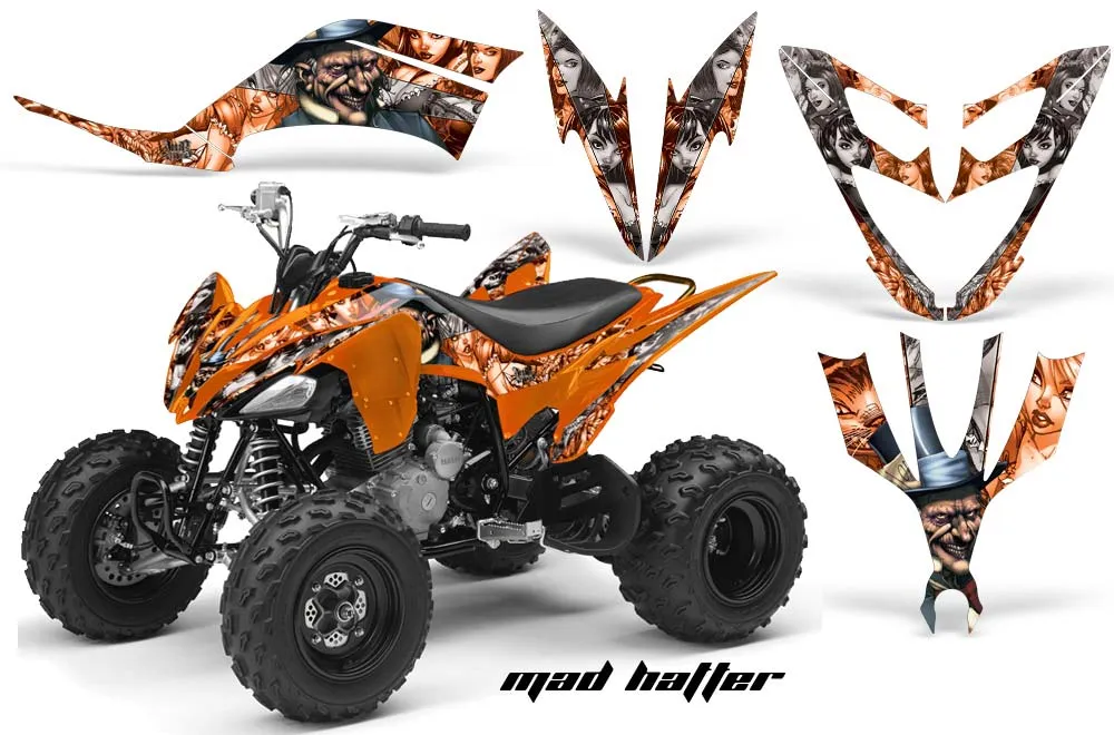 Yamaha Raptor 250 ATV Graphic Kit - 2008-2014 Mad Hatter Orange