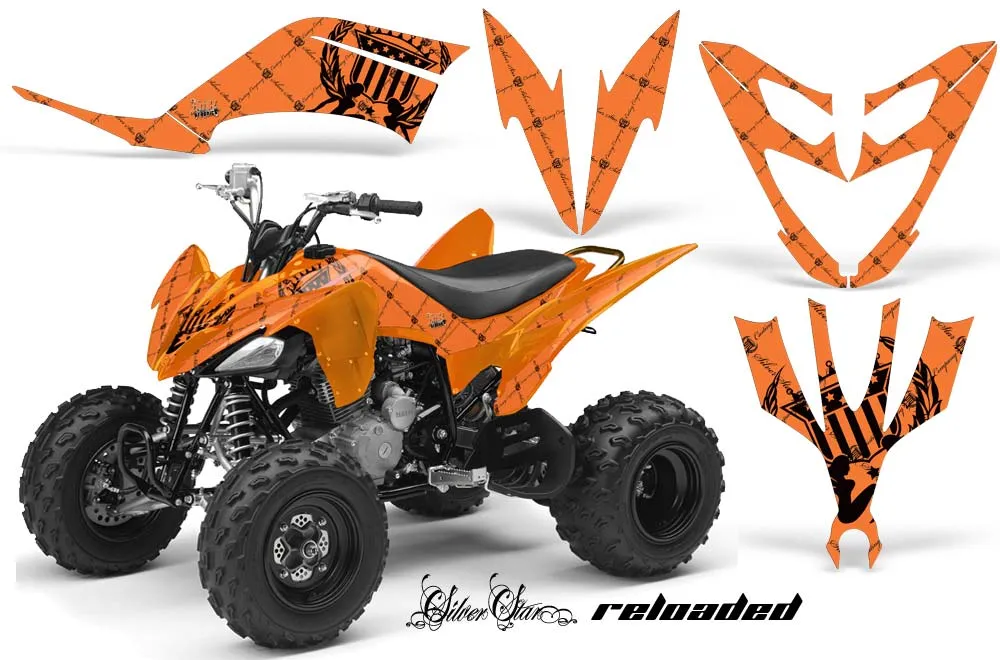 Yamaha Raptor 250 ATV Graphic Kit - 2008-2014 Silver Star - Reloaded Orange