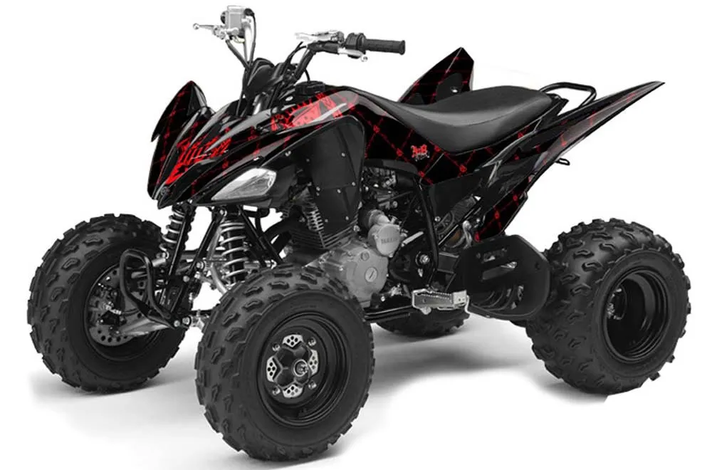 Yamaha Raptor 250 ATV Graphic Kit - 2008-2014 Silver Star - Reloaded Red