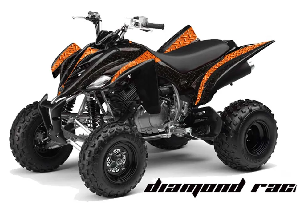 Yamaha Raptor 350 ATV Graphic Kit - 2004-2014 Diamond Race Orange