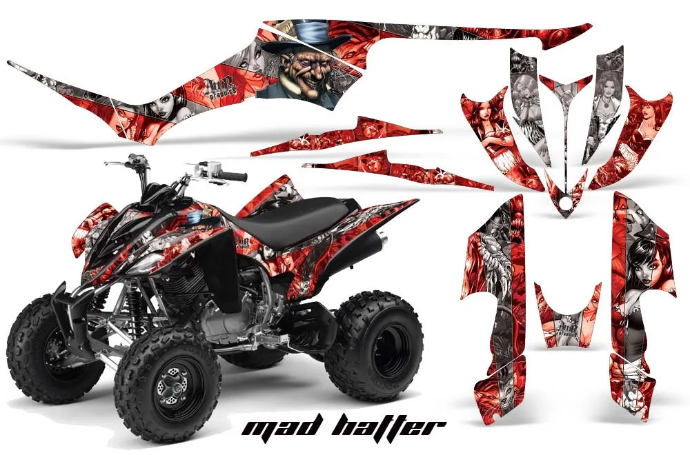 Yamaha Raptor 350 ATV Graphic Kit - 2004-2014 Mad Hatter Red