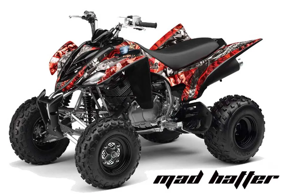 Yamaha Raptor 350 ATV Graphic Kit - 2004-2014 Mad Hatter Red