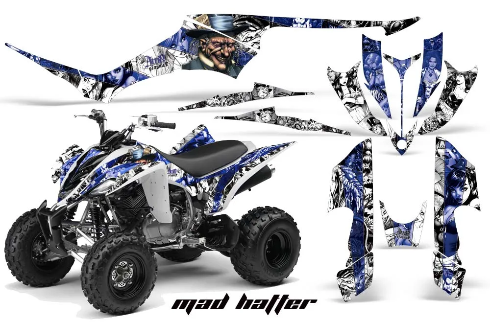 Yamaha Raptor 350 ATV Graphic Kit - 2004-2014 Mad Hatter White