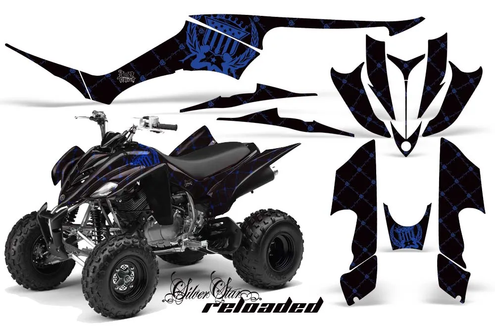 Yamaha Raptor 350 ATV Graphic Kit - 2004-2014 Silver Star - Reloaded Blue