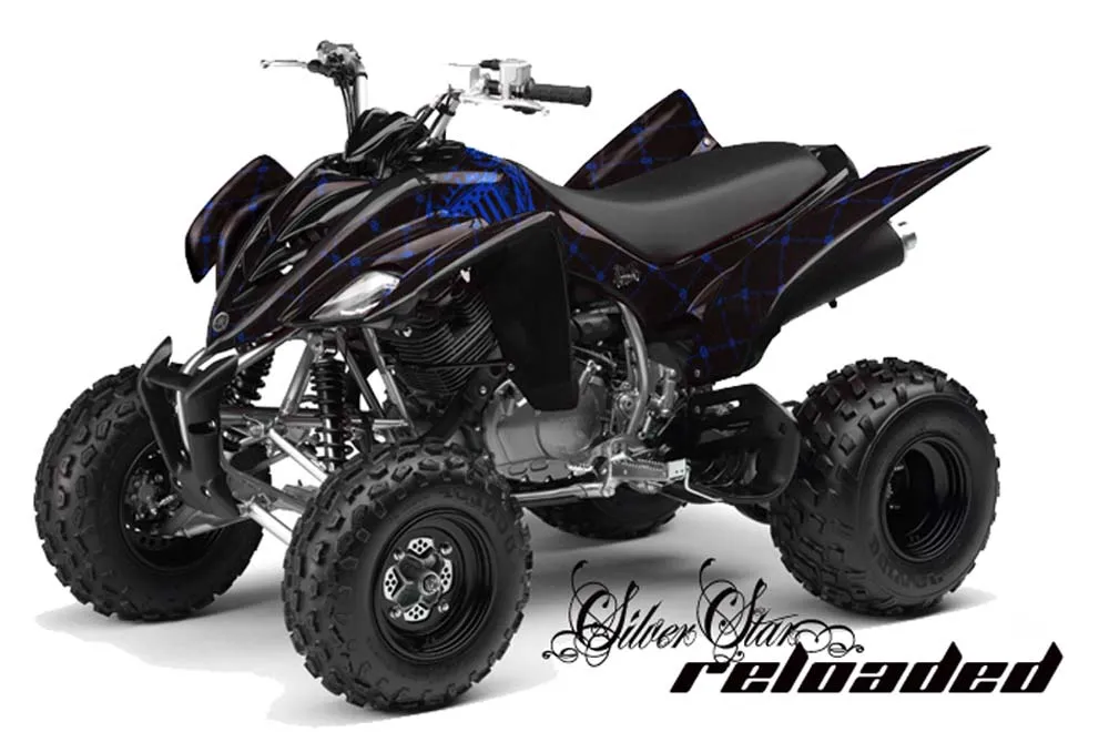 Yamaha Raptor 350 ATV Graphic Kit - 2004-2014 Silver Star - Reloaded Blue