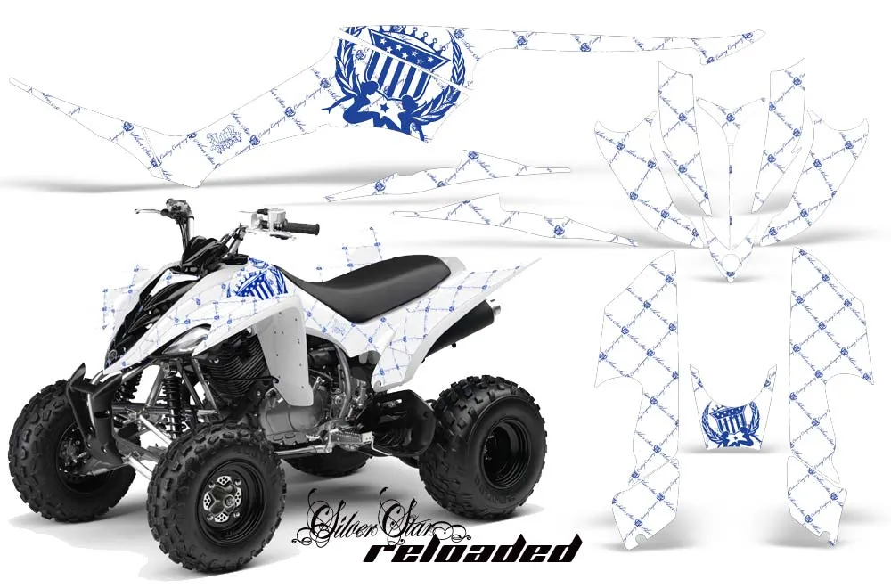 Yamaha Raptor 350 ATV Graphic Kit - 2004-2014 Silver Star - Reloaded Blue