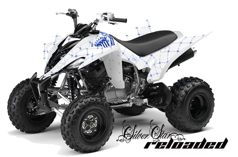 Yamaha Raptor 350 ATV Graphic Kit - 2004-2014 Silver Star - Reloaded Blue