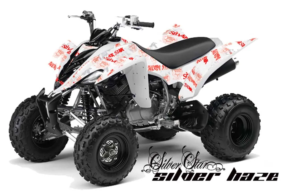 Yamaha Raptor 350 ATV Graphic Kit - 2004-2014 Silver Star - Silverhaze White