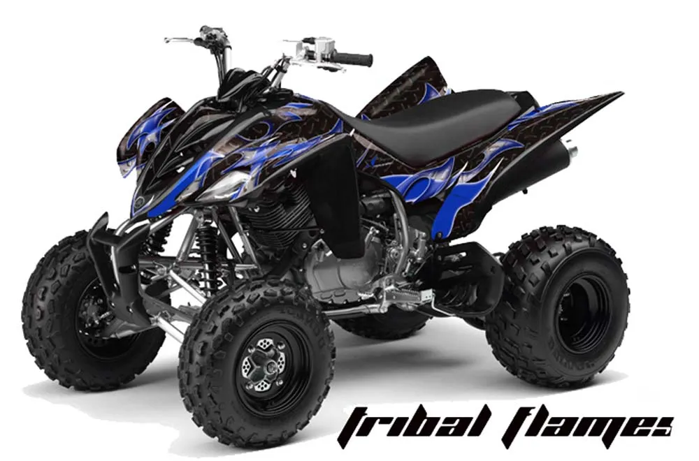 Yamaha Raptor 350 ATV Graphic Kit - 2004-2014 Tribal Flames Blue