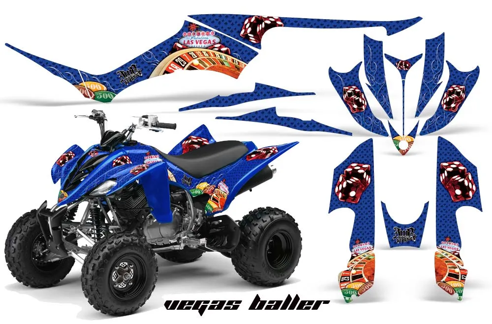 Yamaha Raptor 350 ATV Graphic Kit - 2004-2014 Vegas Baller Blue