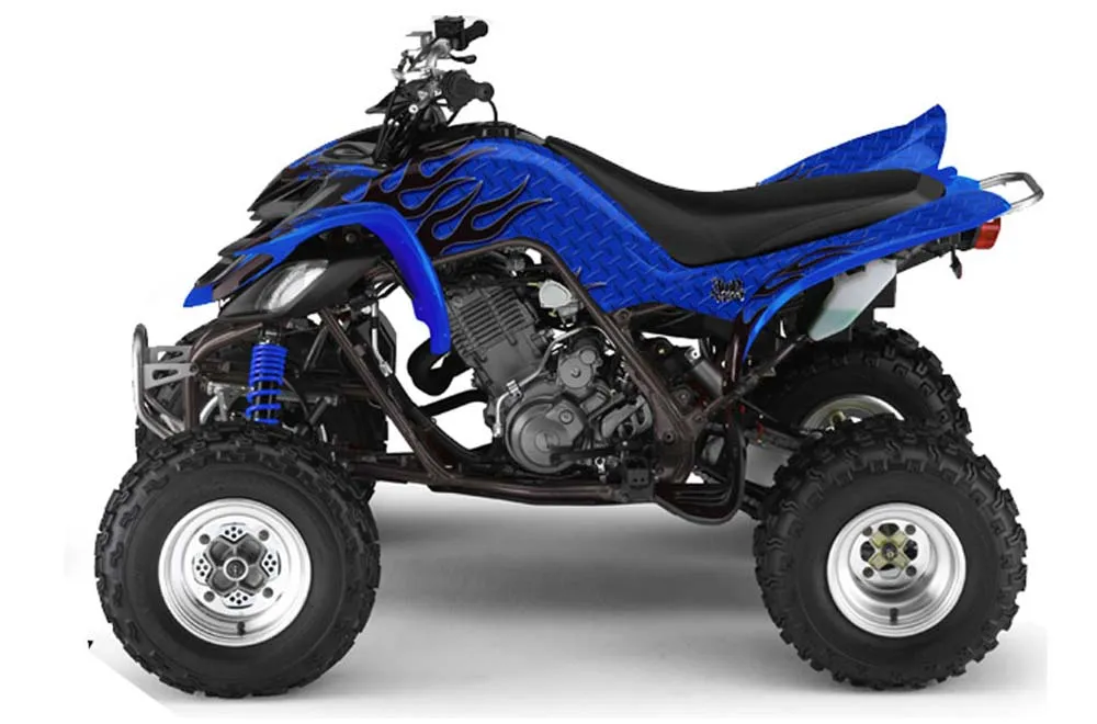 Yamaha Raptor 660 ATV Graphic Kit - 2001-2005 Diamond Flames Blue