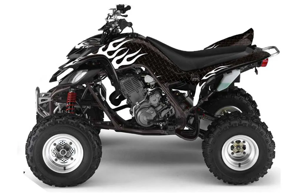 Yamaha Raptor 660 ATV Graphic Kit - 2001-2005 Diamond Flames White