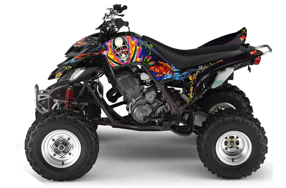 Yamaha Raptor 660 ATV Graphic Kit - 2001-2005 Ed Hardy - Pirates Blue