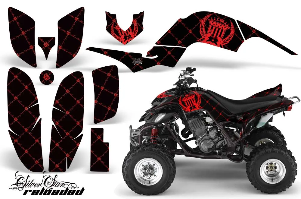 Yamaha Raptor 660 ATV Graphic Kit - 2001-2005 Silver Star - Reloaded Red