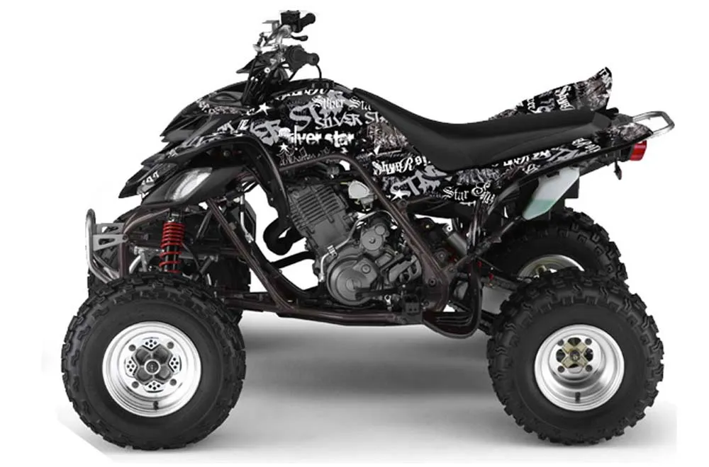 Yamaha Raptor 660 ATV Graphic Kit - 2001-2005 Silver Star - Silverhaze Black