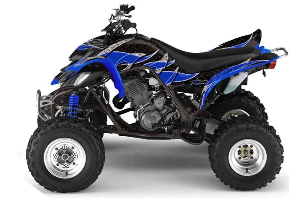 Yamaha Raptor 660 ATV Graphic Kit - 2001-2005 Tribal Flames Blue