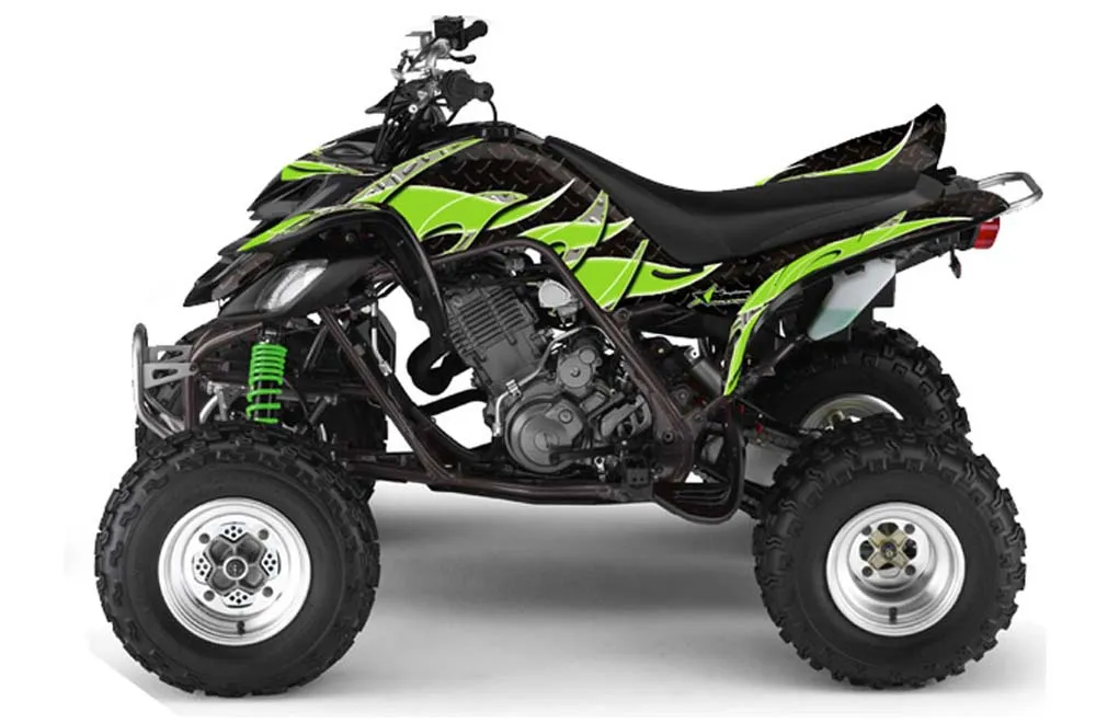 Yamaha Raptor 660 ATV Graphic Kit - 2001-2005 Tribal Flames Green