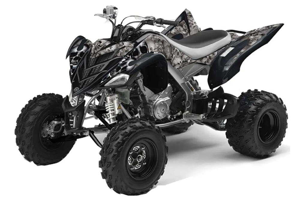 Yamaha Raptor 700 ATV Graphic Kit - 2006-2012 Checkered Skull Black