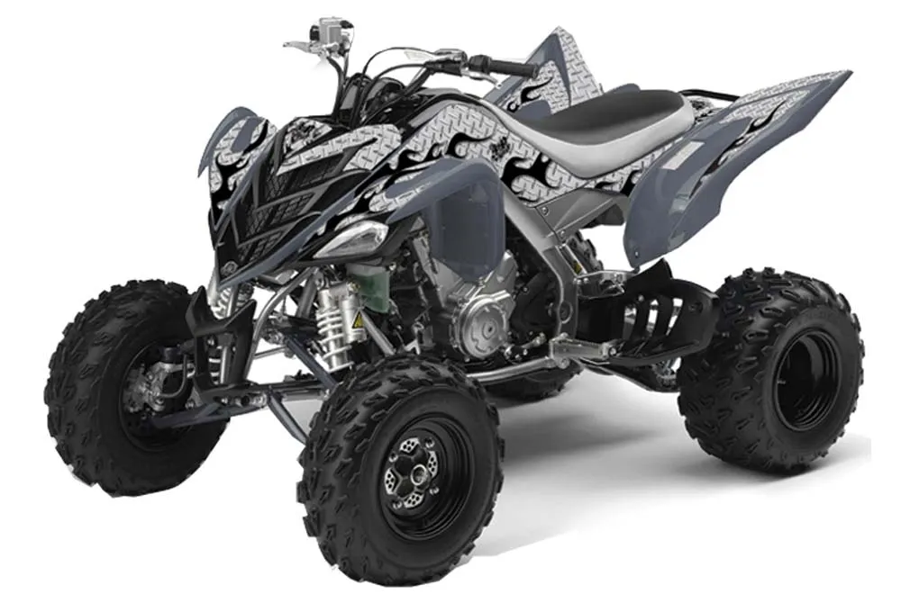 Yamaha Raptor 700 ATV Graphic Kit - 2006-2012 Diamond Flames Silver