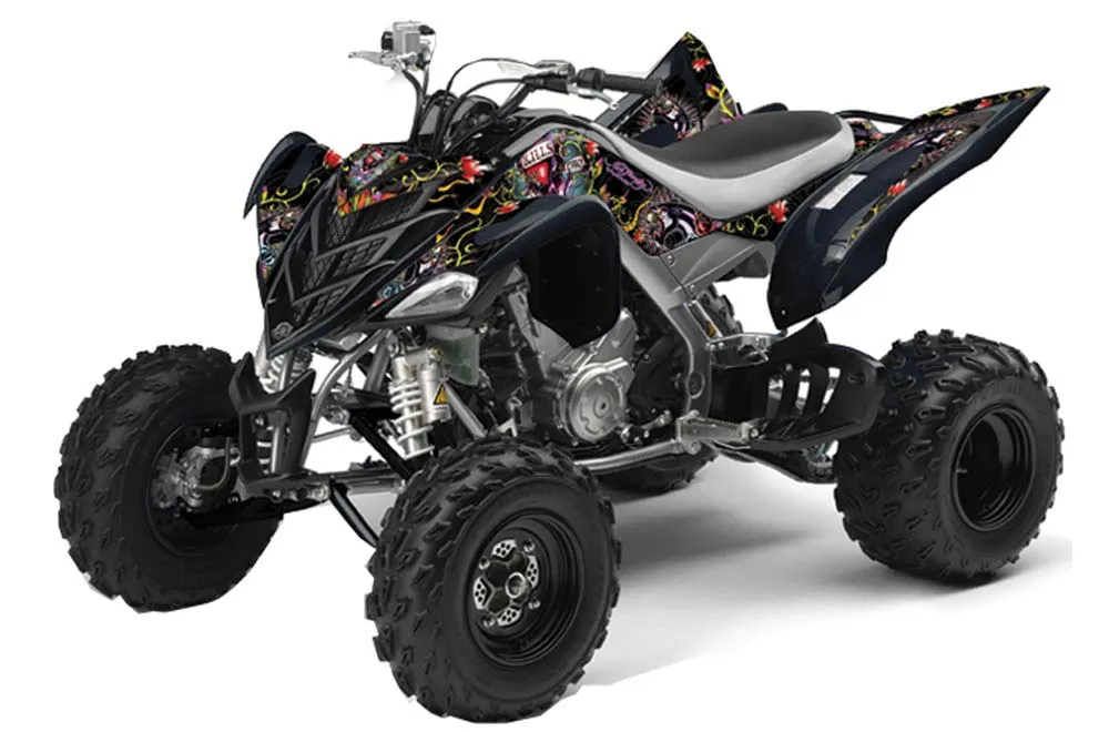 Yamaha Raptor 700 ATV Graphic Kit - 2006-2012 Ed Hardy - Love Kills Black