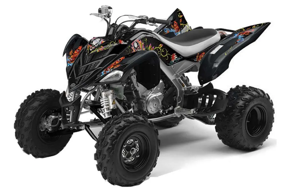 Yamaha Raptor 700 ATV Graphic Kit - 2006-2012 Ed Hardy - Pirates Black