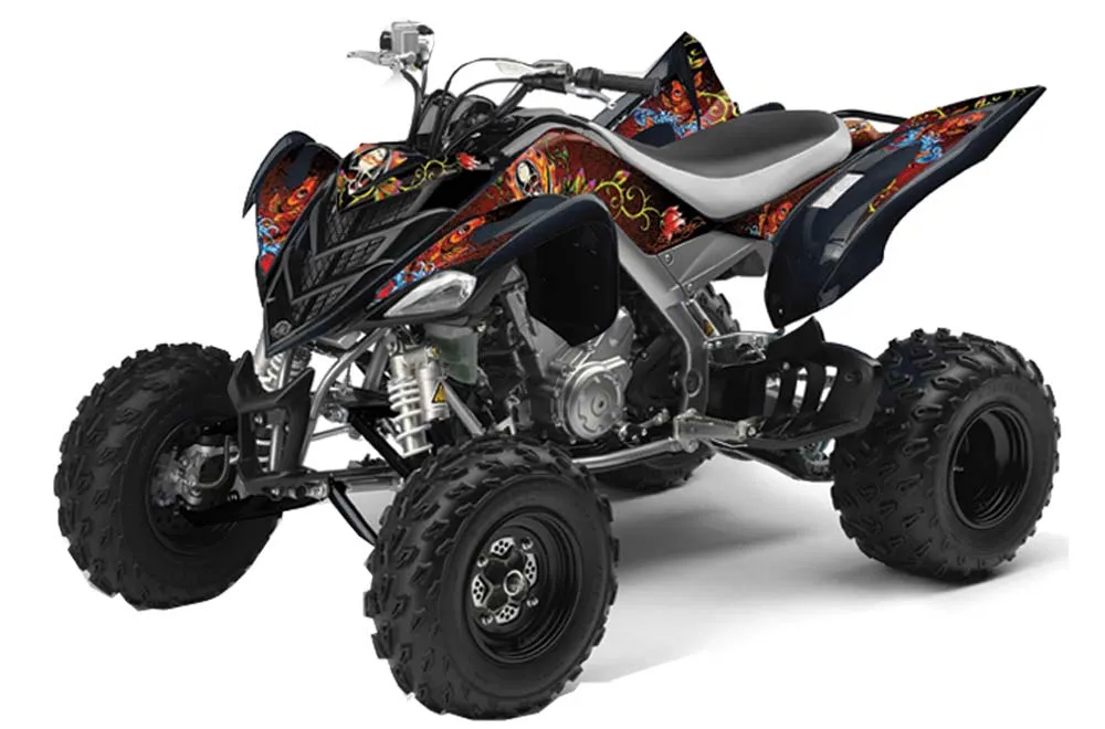 Yamaha Raptor 700 ATV Graphic Kit - 2006-2012 Ed Hardy - Pirates Red