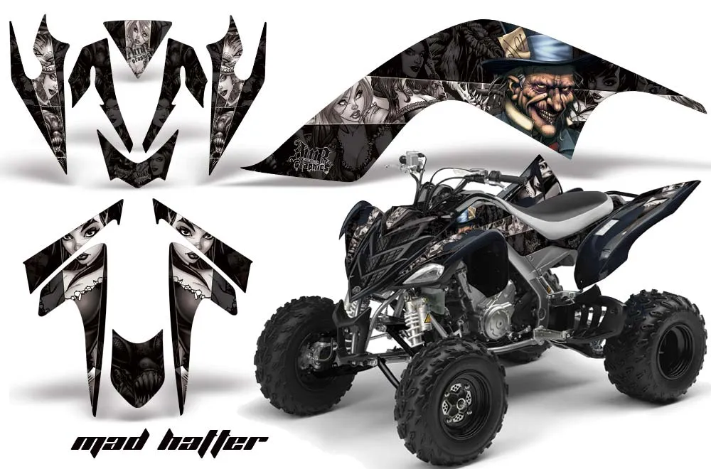 Yamaha Raptor 700 ATV Graphic Kit - 2006-2012 Mad Hatter Black