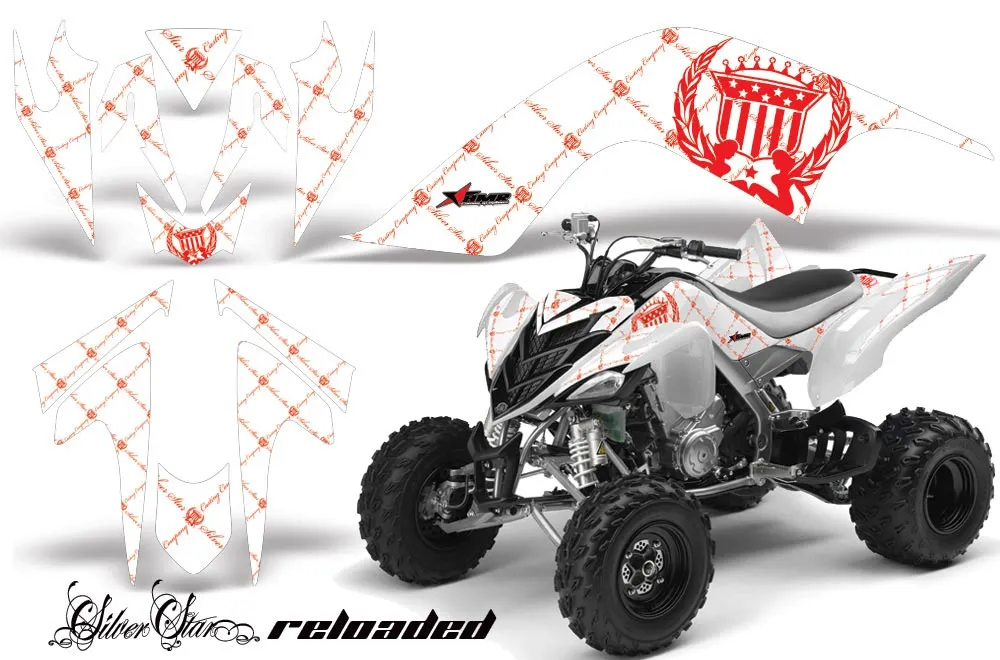 Yamaha Raptor 700 ATV Graphic Kit - 2006-2012 Silver Star - Reloaded White