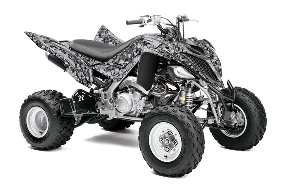 Yamaha Raptor 700 ATV Graphic Kit - 2006-2012 Skull Camo Silver