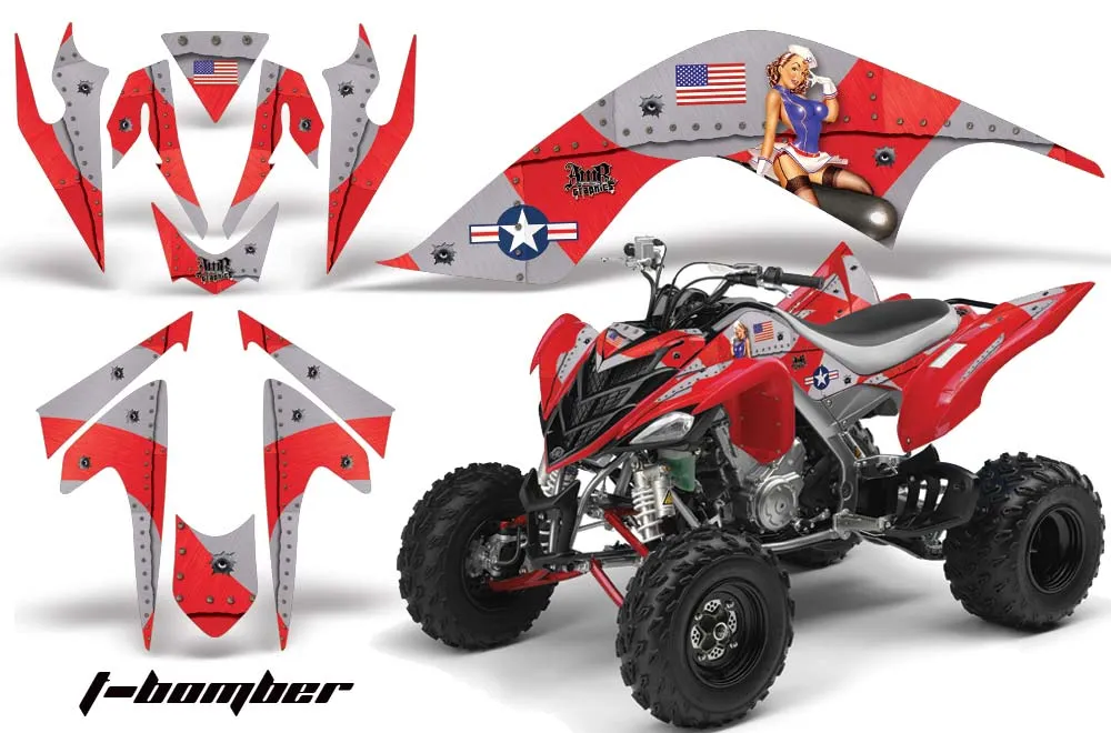 Yamaha Raptor 700 ATV Graphic Kit - 2006-2012 T Bomber Red