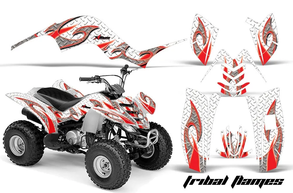 Yamaha Raptor 80 ATV Graphic Kit - 2003-2016 Tribal Flames Red
