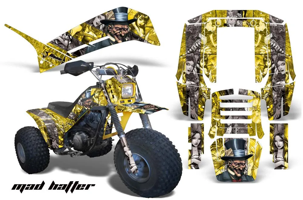 Yamaha Shaft DX 225 - 3 Wheeler ATV Graphic Kit - 1983-1985 Mad Hatter Yellow