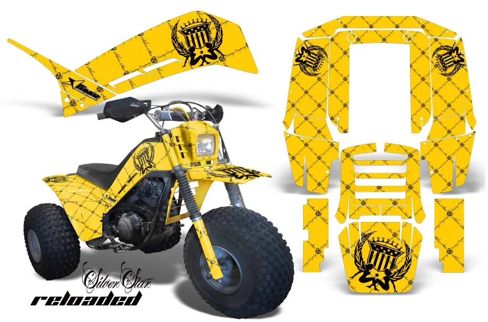 Yamaha Shaft DX 225 - 3 Wheeler ATV Graphic Kit - 1983-1985 Silver Star - Reloaded Yellow