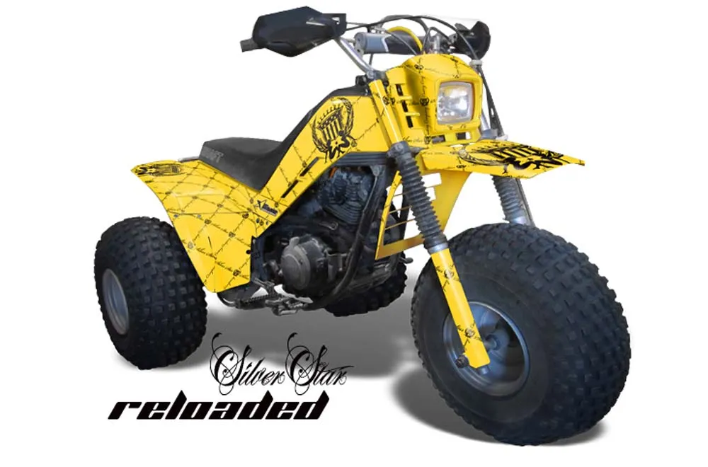 Yamaha Shaft DX 225 - 3 Wheeler ATV Graphic Kit - 1983-1985 Silver Star - Reloaded Yellow