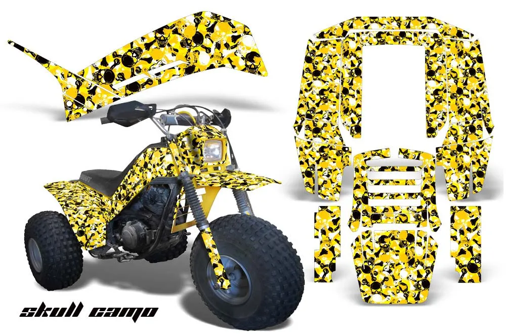 Yamaha Shaft DX 225 - 3 Wheeler ATV Graphic Kit - 1983-1985 Skull Camo Yellow