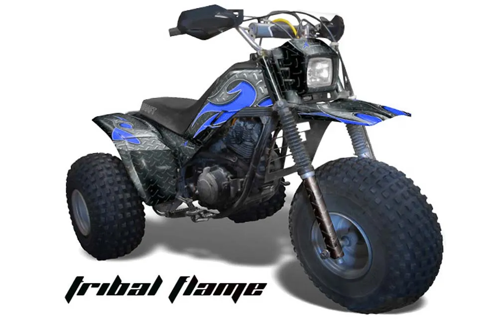 Yamaha Shaft DX 225 - 3 Wheeler ATV Graphic Kit - 1983-1985 Tribal Flame Blue