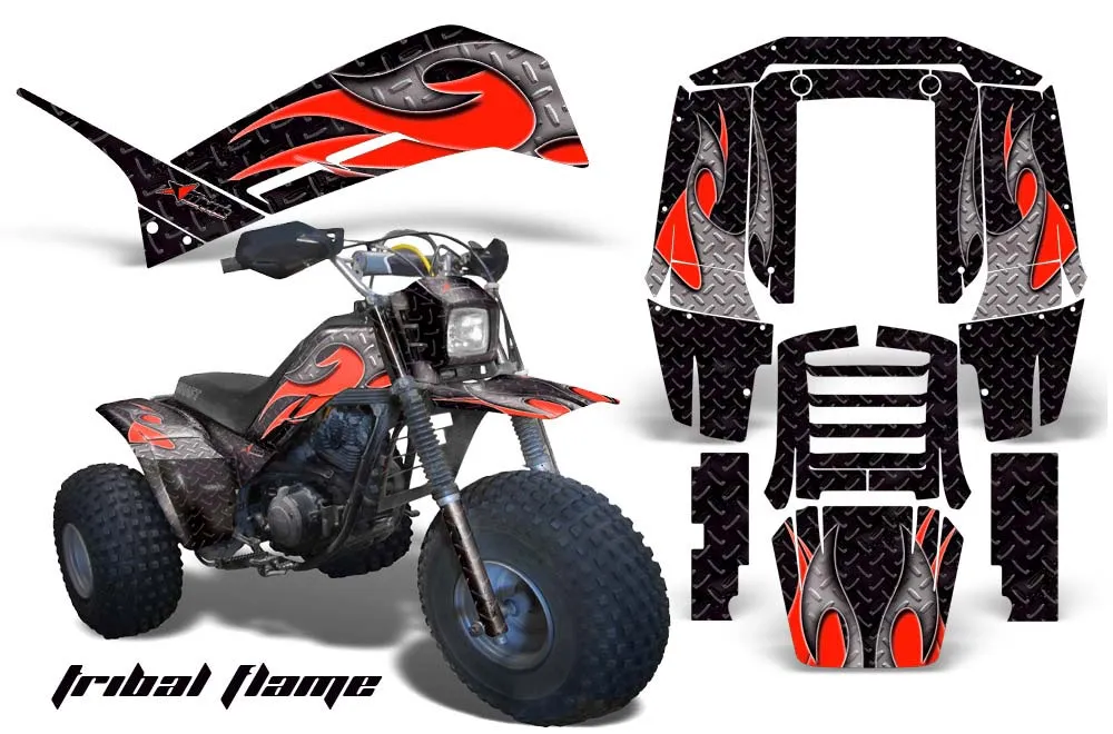 Yamaha Shaft DX 225 - 3 Wheeler ATV Graphic Kit - 1983-1985 Tribal Flame Red