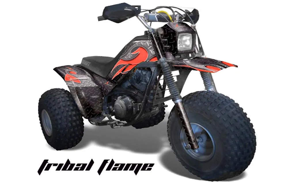 Yamaha Shaft DX 225 - 3 Wheeler ATV Graphic Kit - 1983-1985 Tribal Flame Red