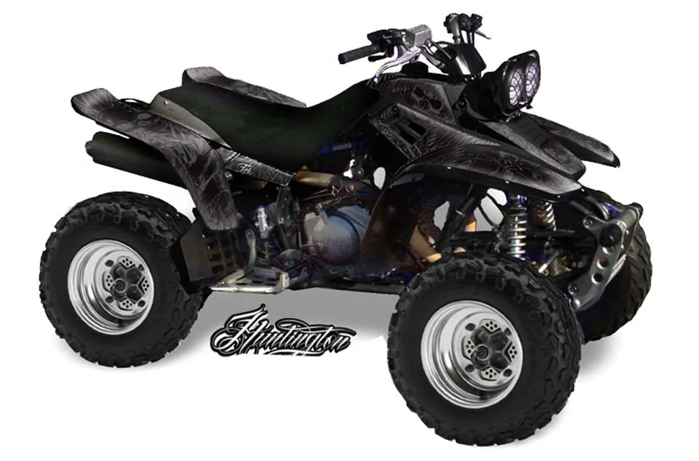 Yamaha Warrior 350 ATV Graphic Kit - All Years Skulls N Hammers Silver