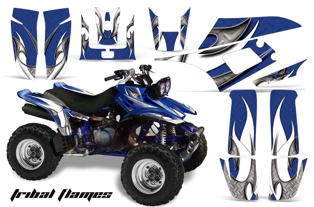 Yamaha Warrior 350 ATV Graphic Kit - All Years Tribal Flames Blue