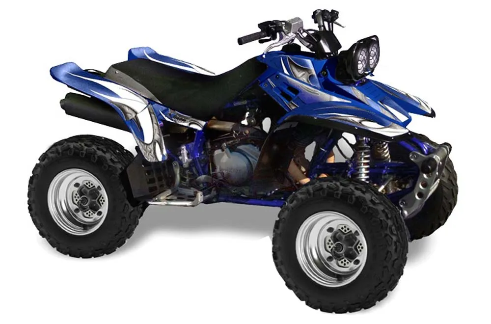 Yamaha Warrior 350 ATV Graphic Kit - All Years Tribal Flames Blue