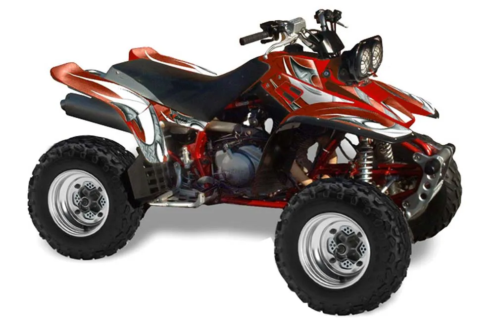 Yamaha Warrior 350 ATV Graphic Kit - All Years Tribal Flames Red