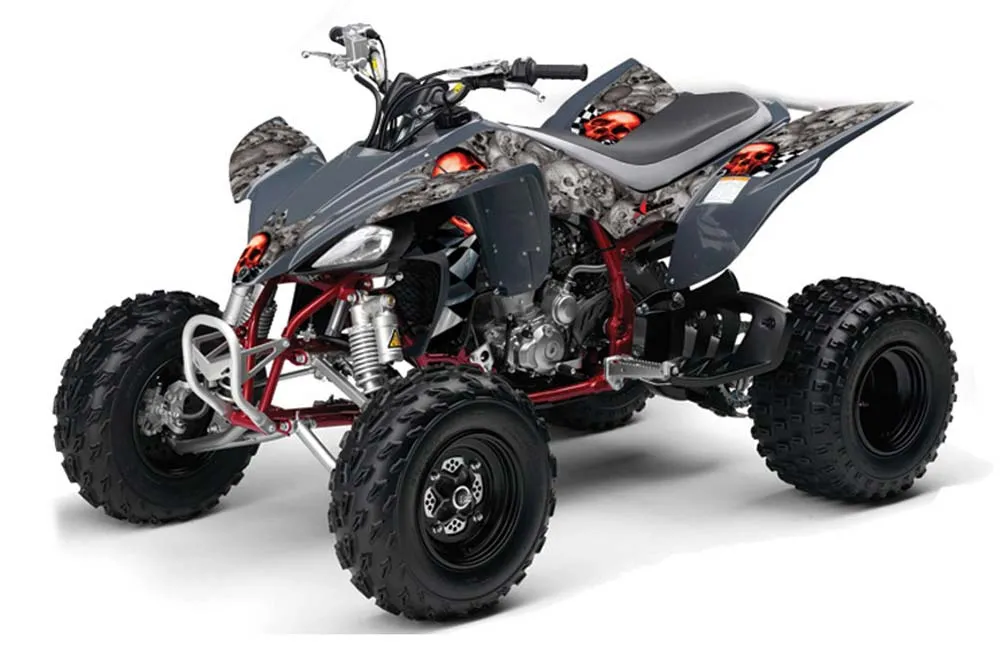 Yamaha YFZ 450 ATV Graphic Kit - 2004-2014 Checkered Skull Red