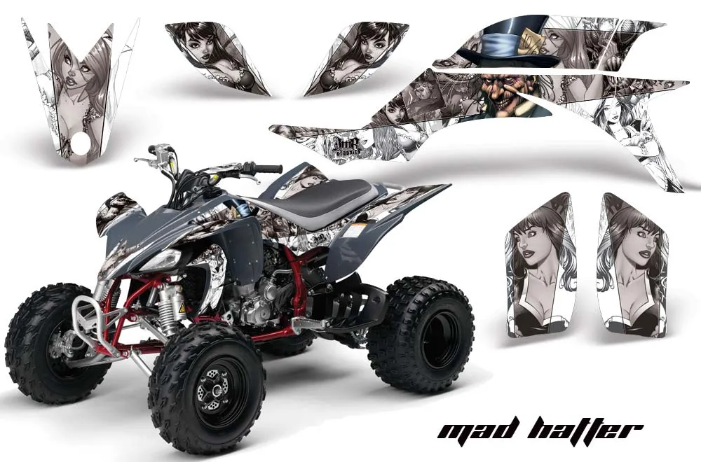 Yamaha YFZ 450 ATV Graphic Kit - 2004-2014 Mad Hatter Silver