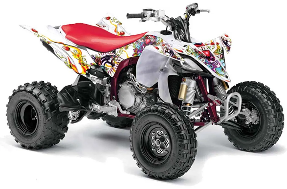 Yamaha YFZ 450SE / 450R ATV Graphic Kit - 2009-2013 Ed Hardy - Love Kills White
