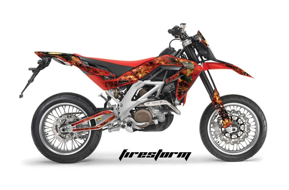 Aprilia SXV 4.5 / 5.5 Dirt Bike Graphic Kit - 2006-2015 Firestorm Red